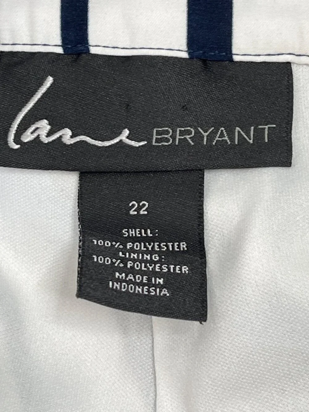 Lane Bryant Plus 22 Chevron Stripe Flare Skirt Navy White Side Zip - Picture 3 of 10